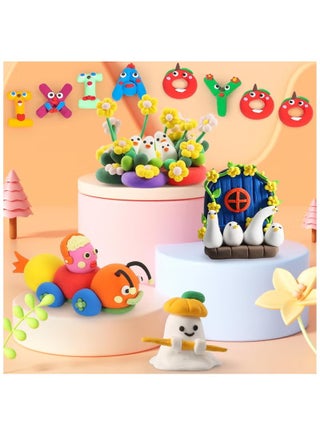 24 Pcs Air Dry Clay for Kids-Super Light Modelling Clay Interactive Toy,Creative Art & Crafts Play Dough Birthday Return Gift for Boys and Girls - Multicolour - view 5